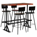 Mobilier de bar 5 pcs Bois de récupération massif Multicolore
