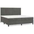 cadre de lit et matelas Gris foncé 200x200cm Velours