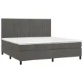 cadre de lit et matelas Gris foncé 200x200cm Velours