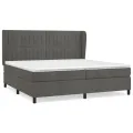 cadre de lit et matelas Gris foncé 200x200cm Velours