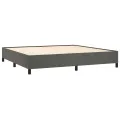 cadre de lit et matelas Gris foncé 200x200cm Velours