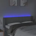 Tête de lit à LED Gris clair 147x16x78/88 cm Tissu