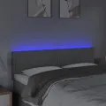 Tête de lit à LED Gris clair 144x5x78/88 cm Tissu