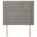 Tête de lit avec oreilles Gris clair 83x16x118/128 cm Velours