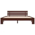 Cadre de lit Marron foncé Bois de pin massif 160 x 200 cm