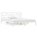 Cadre de lit Blanc Bois massif 135x190 cm Double