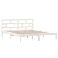 Cadre de lit Blanc Bois massif 135x190 cm Double