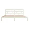 Cadre de lit Blanc Bois massif 135x190 cm Double