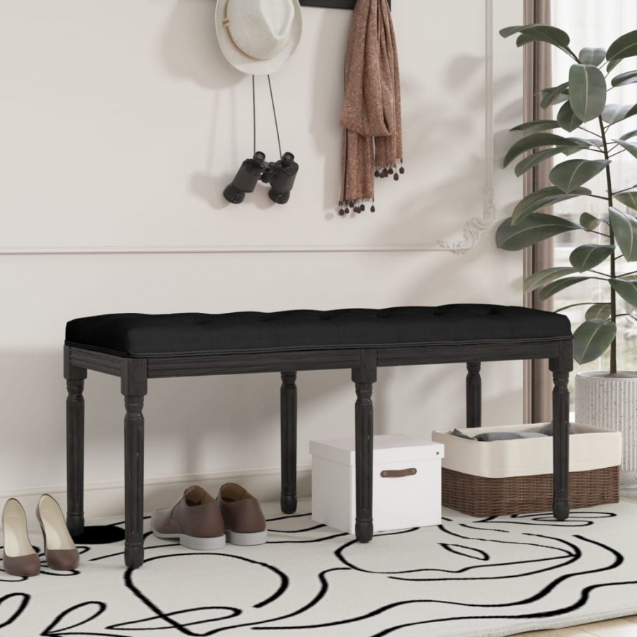 Banc Noir 110x40x49 cm Velours