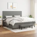 cadre de lit avec matelas Gris foncé 200x200cm Tissu
