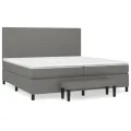 cadre de lit avec matelas Gris foncé 200x200cm Tissu