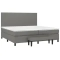 cadre de lit avec matelas Gris foncé 200x200cm Tissu