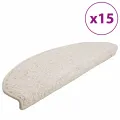 Tapis d'escalier 15 pcs blanc 65x21x4 cm