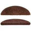 Tapis d'escalier 15 pcs marron 56x17x3 cm