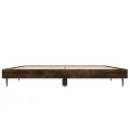 Cadre de lit chêne fumé 135x190 cm bois d'ingénierie