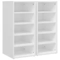 Armoires à chaussures 2 pcs Blanc 31,5x35x70 cm Aggloméré