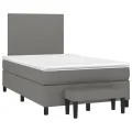cadre de lit avec matelas Gris foncé 120x200cm Tissu