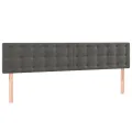 cadre de lit matelas et LED Gris foncé 200x200 cm