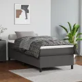 cadre de lit avec matelas Gris 90x200 cm Similicuir