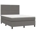 cadre de lit avec matelas Gris 140x200 cm Similicuir