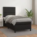 cadre de lit avec matelas Noir 80x200cm Similicuir