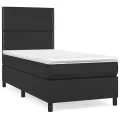 cadre de lit avec matelas Noir 80x200cm Similicuir