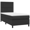 cadre de lit avec matelas Noir 80x200cm Similicuir