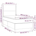 cadre de lit avec matelas Noir 80x200cm Similicuir