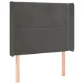 Tête de lit à LED Gris foncé 103x16x118/128 cm Velours
