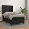 cadre de lit avec matelas Noir 90x190 cm Similicuir