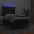 cadre de lit matelas LED Noir 90x190 cm Similicuir