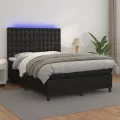 cadre de lit avec matelas et LED Noir 140x200 cm