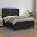 cadre de lit matelas LED Noir 140x190cm Similicuir