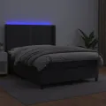 cadre de lit matelas LED Noir 140x190cm Similicuir