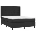 cadre de lit avec matelas Noir 140x200 cm Similicuir