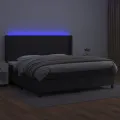 cadre de lit matelas LED Noir 200x200cm Similicuir