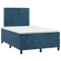 cadre de lit matelas et LED Bleu foncé 120x200 cm