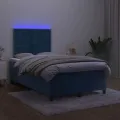 cadre de lit matelas et LED Bleu foncé 120x200 cm