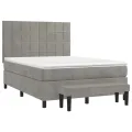 cadre de lit et matelas Gris clair 140x190cm Velours