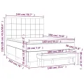 cadre de lit et matelas Gris clair 140x190cm Velours