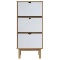 Armoire à chaussures OTTA et 3 tiroirs Marron et blanc Bois pin