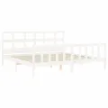 Cadre de lit avec tête de lit blanc Super King bois massif