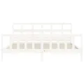 Cadre de lit avec tête de lit blanc Super King bois massif