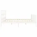 Cadre de lit avec tête de lit blanc Super King bois massif