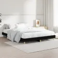 Cadre de lit noir 140x190 cm bois d'ingénierie