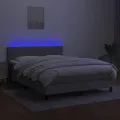 cadre de lit et matelas et LED Gris clair 140x200 cm