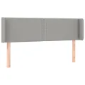 Tête de lit avec oreilles Gris clair 147x16x78/88 cm Tissu