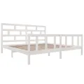Cadre de lit Blanc Bois de pin massif 200x200 cm