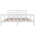 Cadre de lit Blanc Bois de pin massif 200x200 cm