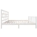 Cadre de lit Blanc Bois de pin massif 200x200 cm
